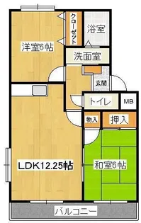 福岡県久留米市小森野4【アパート】の間取り