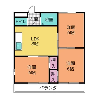 アーバンハイツ港橋【3階】の間取り