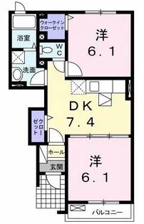 サンシャトーB【1階】の間取り