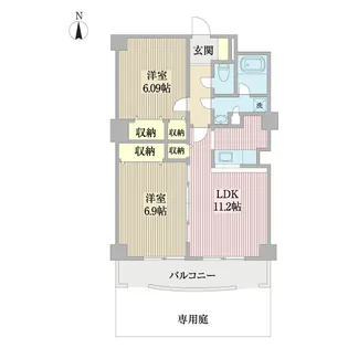 シェルフォーレ【1階】の間取り