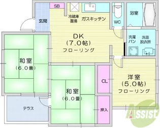 ヴィラセブン A【2階】の間取り