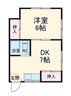 1DKの間取り画像