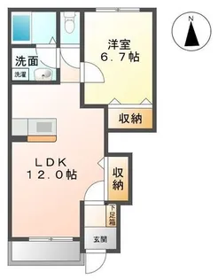 ルミエール・エス【1階】の間取り