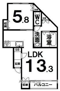 シャンテ旭町B【1階】の間取り