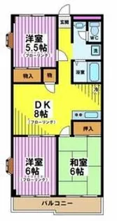 ベルジュールオーシャン【5階】の間取り