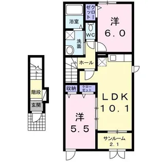 ラングレー飛鳥IV【2階】の間取り