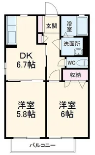 エクセルコート大和A【2階】の間取り