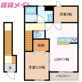 リーブルファイン大治田III1号棟【2階】の間取り