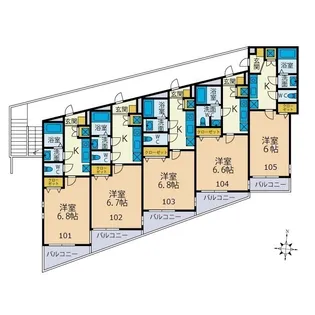 ファーストライフ海老名【1階】の間取り