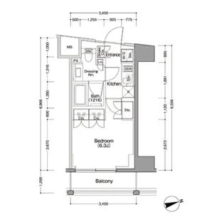 ザ・パークハビオSOHO代々木公園【7階】の間取り