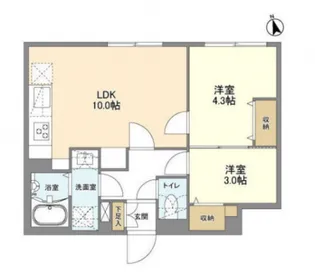 ウェルスクエア新宿戸山【2階】の間取り