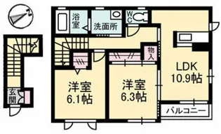 プロヌーブ西本浦 A棟【2階】の間取り