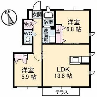 セントラル ヴィラッジュ B棟【1階】の間取り