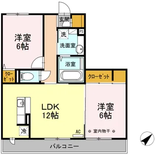 エトワール本町【2階】の間取り
