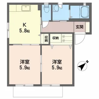 ルミエールB【1階】の間取り