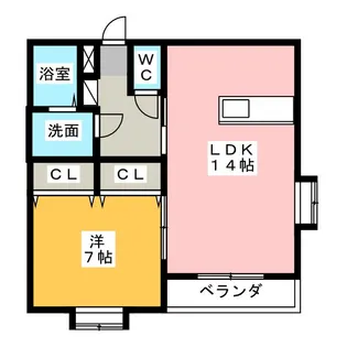 レスコ桃園【1階】の間取り