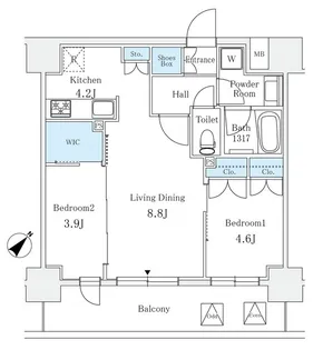 サンライズ茅場町【6階】の間取り