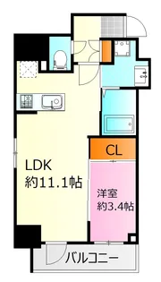 LaSante舟入本町【11階】の間取り