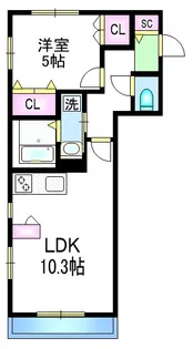 オルドヌング千川【1階】の間取り