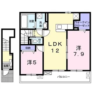 メゾン ド シュシュ ウェスト【2階】の間取り