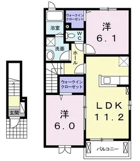 ホワイトレオニス玉村 A【2階】の間取り