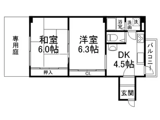 ハイツ紫峯【1階】の間取り