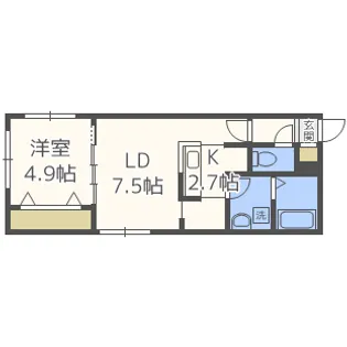 ブランシャール静修学園前【4階】の間取り
