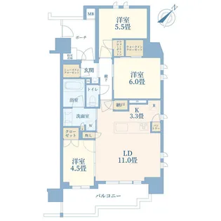 クレアホームズ北上尾【7階】の間取り
