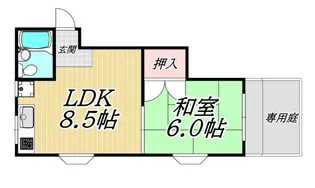 エーワン塚口(ハイム塚口)【1階】の間取り