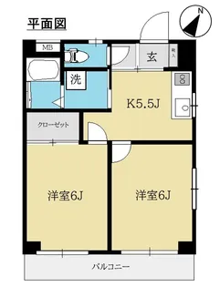 ヒルサイドテラス武蔵野台【2階】の間取り