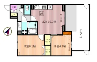 リベリオス相模大野壱番館【2階】の間取り