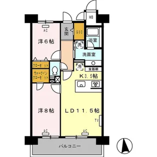 ロイヤルパークス西新井【5階】の間取り