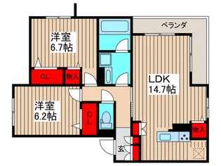 グランドール妙典【1階】の間取り