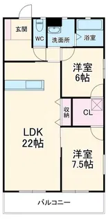 シェ・モア・ドーヴィル【2階】の間取り