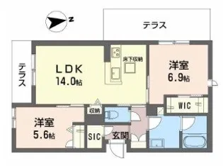 シャーメゾン渋川III【1階】の間取り