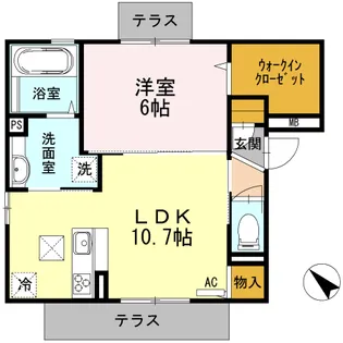ジュメオス【1階】の間取り