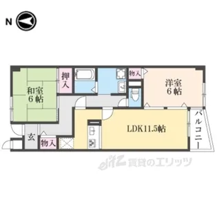 メロディーハイム楠葉【3階】の間取り