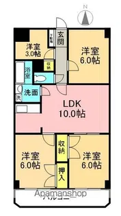 ベネフィット本厚木【3階】の間取り