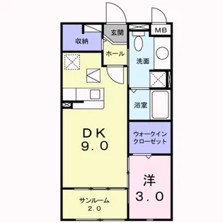 サンフラワー若宮【1階】の間取り