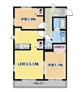 カーサフィオレンテII【2階】の間取り
