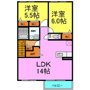 FORESTCAPEたつのA棟【2階】の間取り