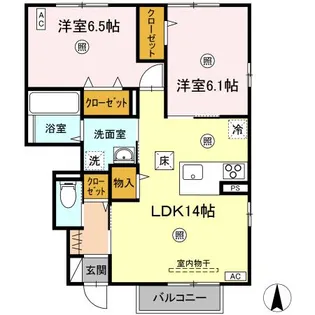 シャンピア A【1階】の間取り