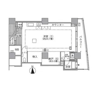 アクティ汐留【43階】の間取り