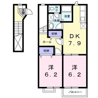 エスポワール壱番館【2階】の間取り