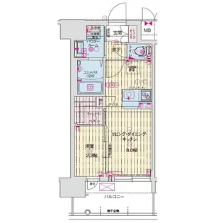 ソルテラスOSAKA GATE【12階】の間取り