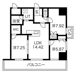 アルティザ仙台花京院【13階】の間取り