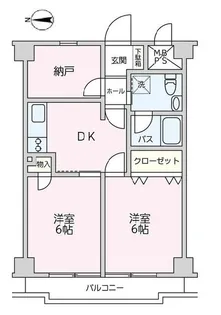 聖和代々木ハイツ【6階】の間取り