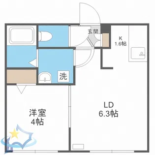 エヴァンスコート南1条【5階】の間取り