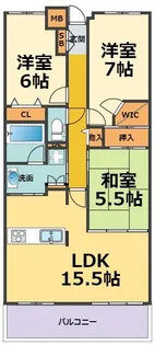 甲子園三番町ハイツ【3階】の間取り