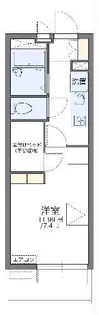 レオパレスVilla偕楽【4階】の間取り